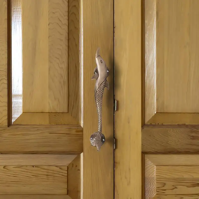 1 pc fish shape brass door handle