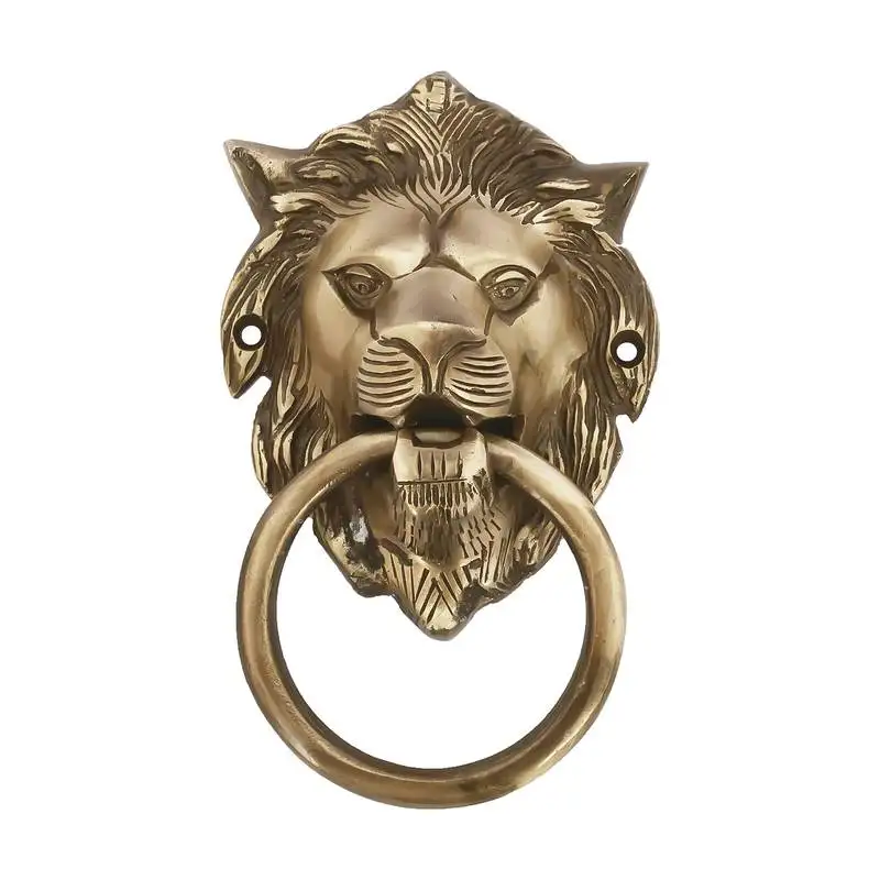 Victorian style lion shape brass door knocker