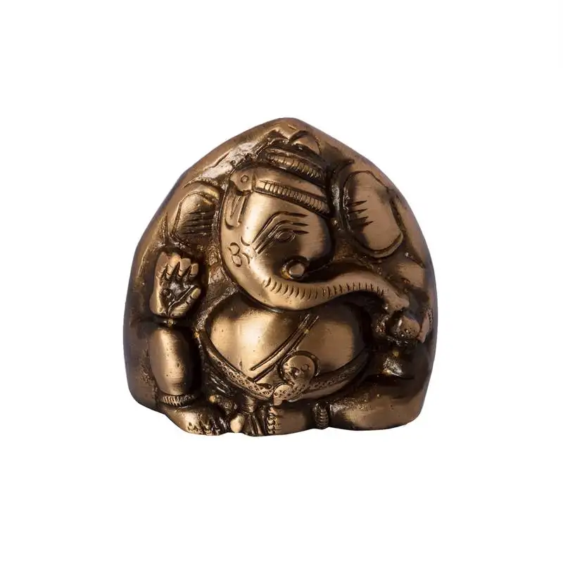 Brass antique finish two faced lord ganesha