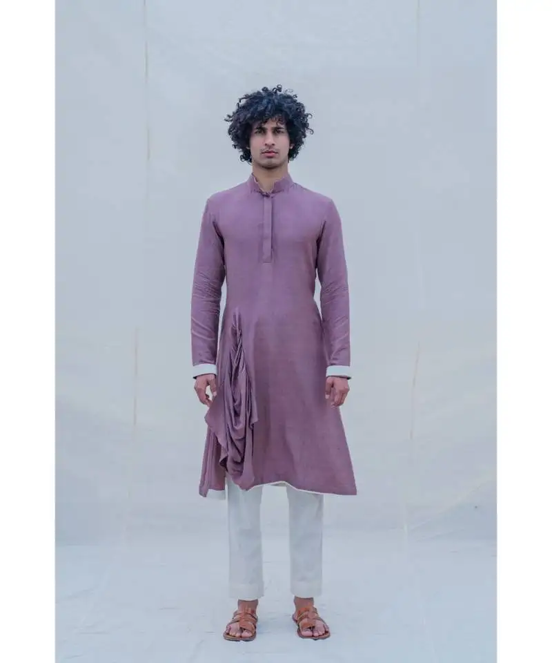 Cotton x rayon purple kurta set