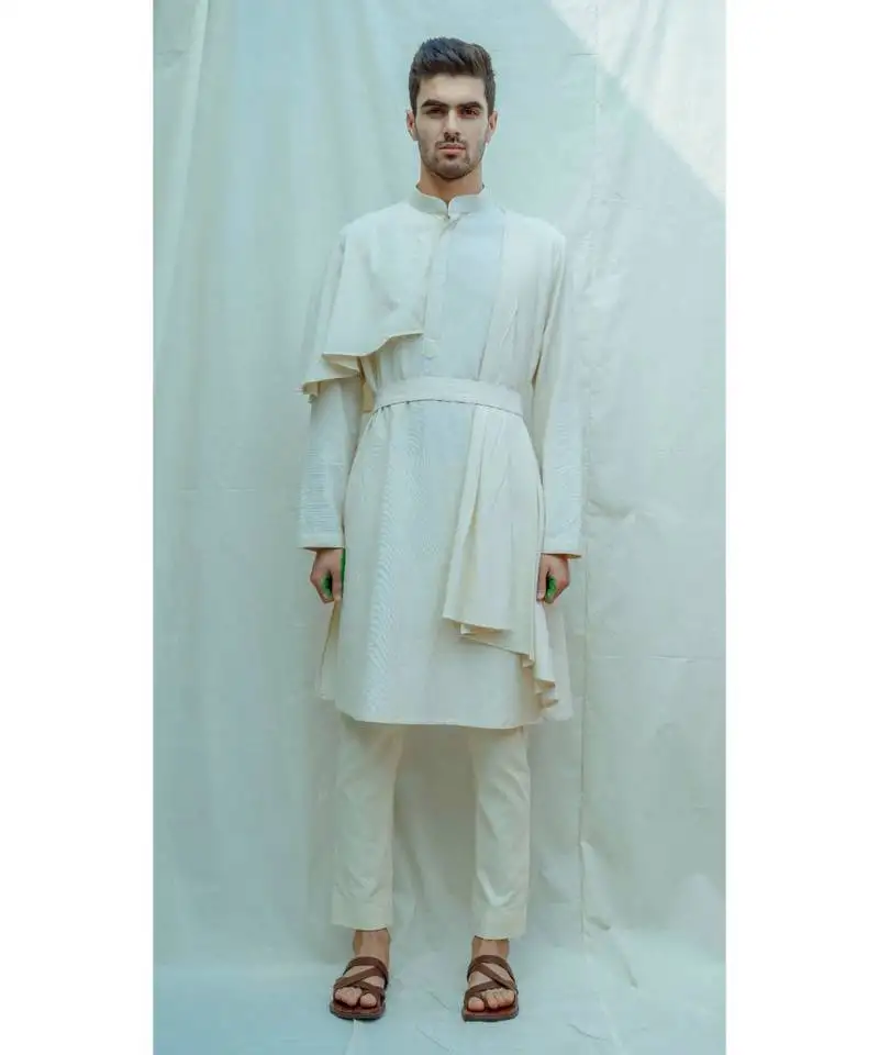 Cotton x linen cape style kurta set