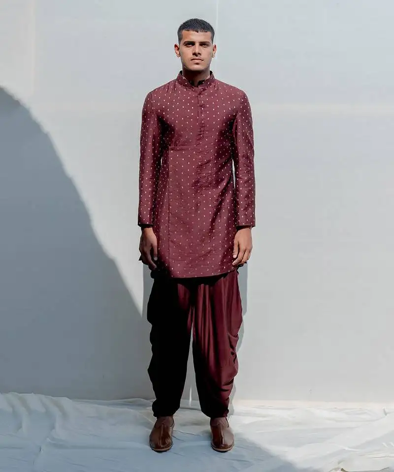 Rambler maroon men kurta set