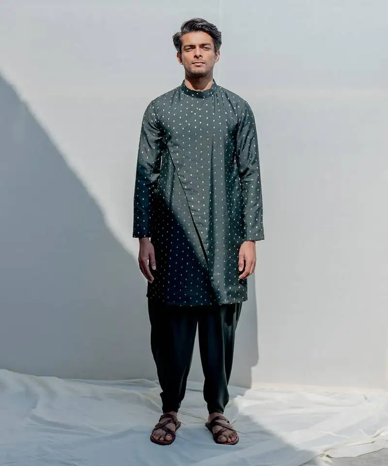 Vagabong bottle green men kurta set