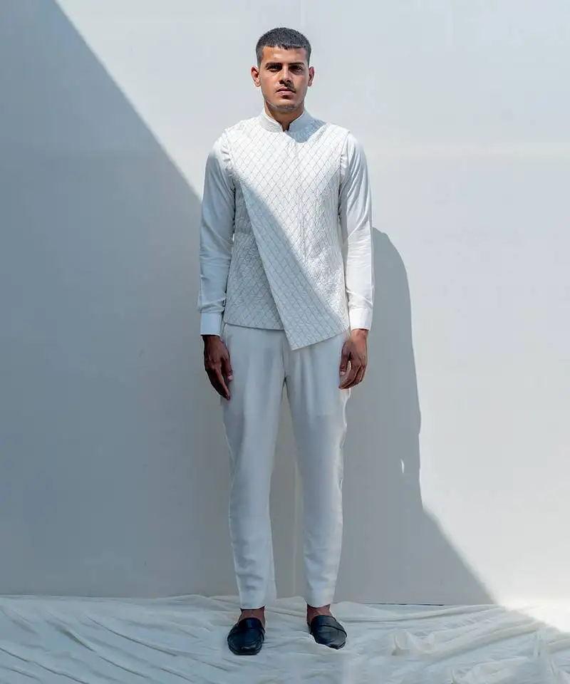 Gitano milky white men kurta