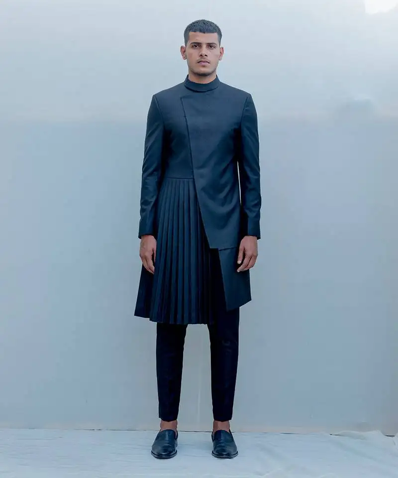 Stygian long indo western jacket set