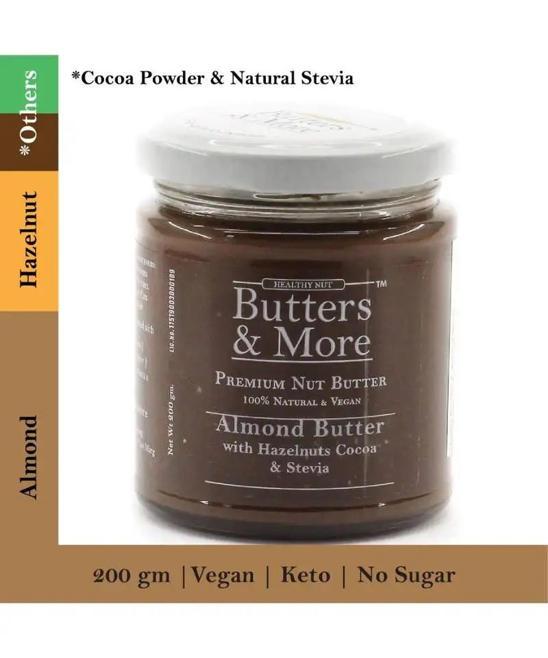 200gm keto almond butter with hazelnuts cocoa & jaggery