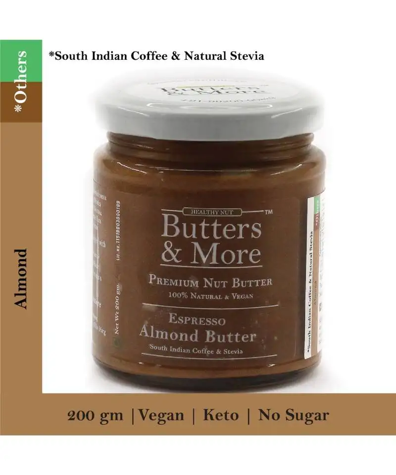 200gm keto espresso almond butter with south indian coffee & stevia