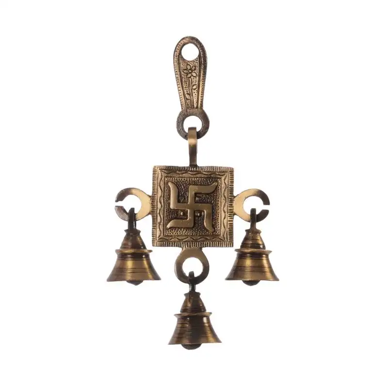 Swastik brass hanging bells