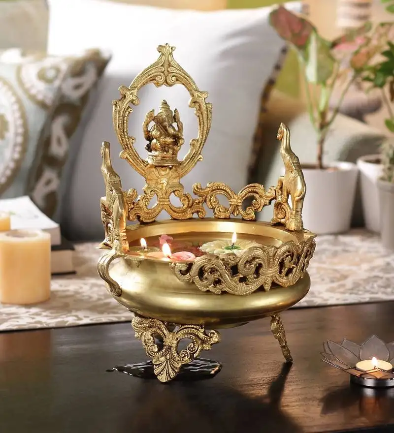 Brass lord ganesha design elephant urli