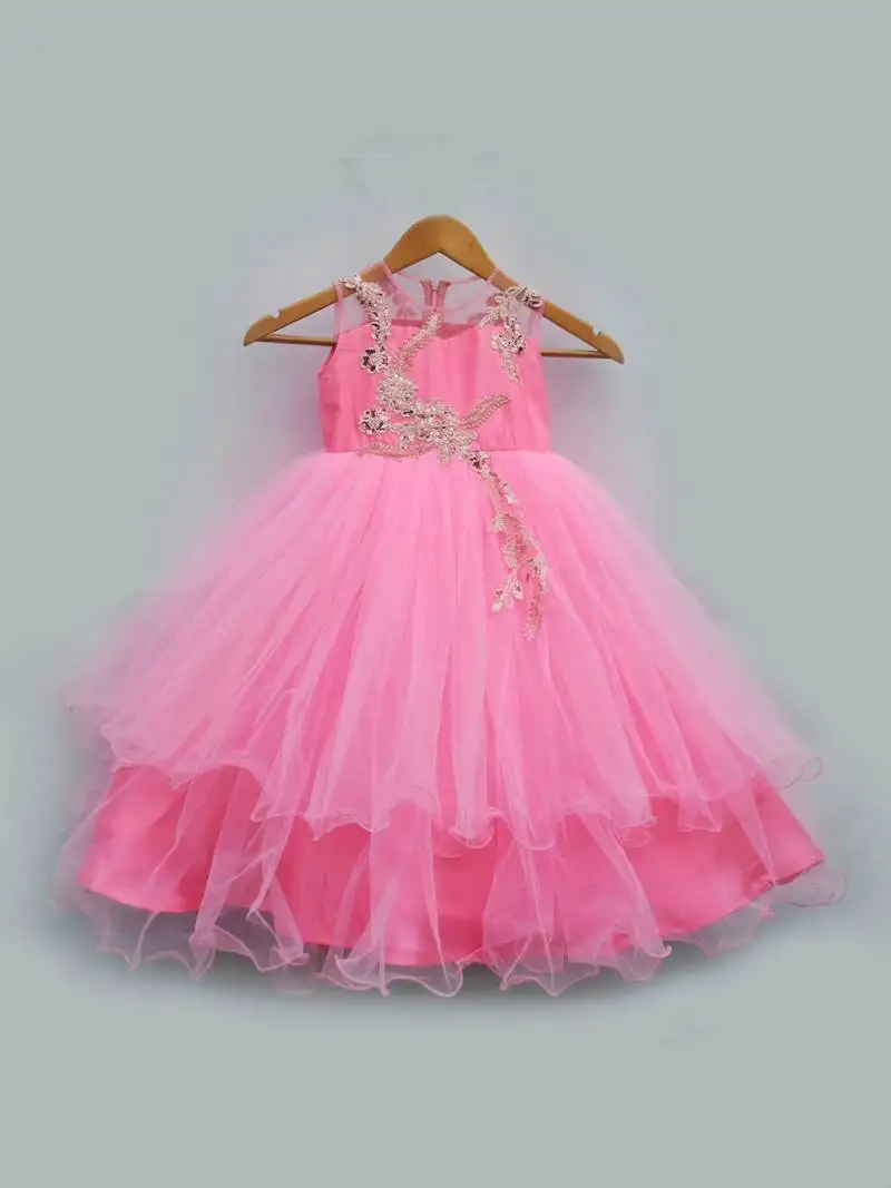 Baby pink embroidery gown