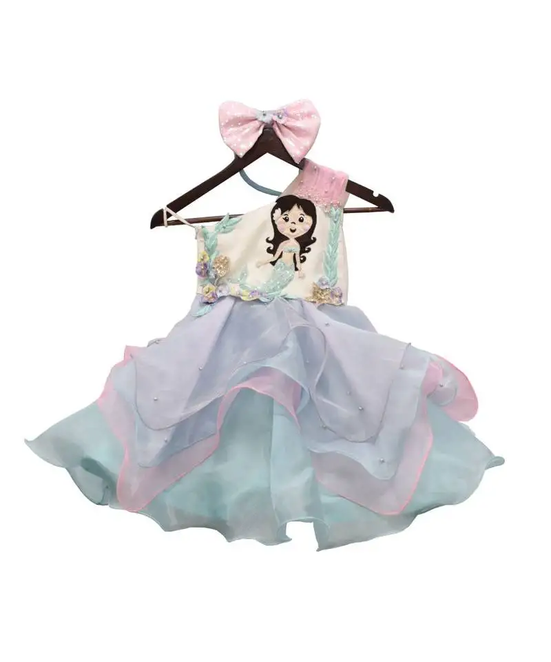 Red net gown with red shrug