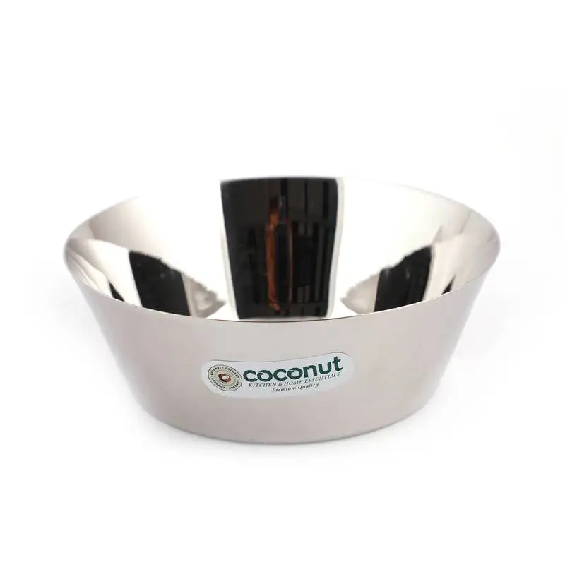 Coconut stainless steel h1 regular halwa plate:: serving plates:: snacks plate - small - pack of 6(diameter - 10cm)