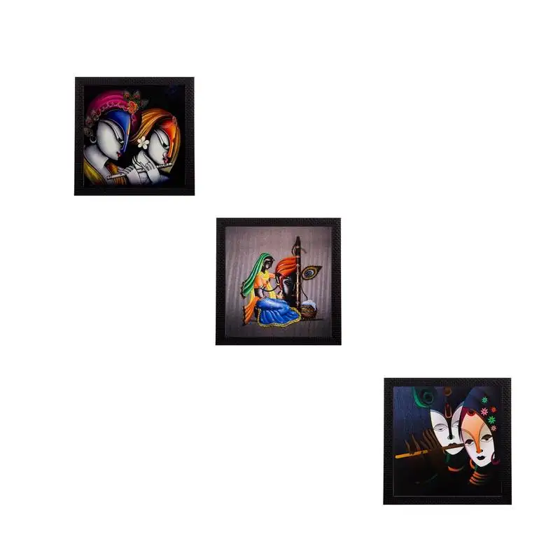 Set of 3 satin matt textured art painting