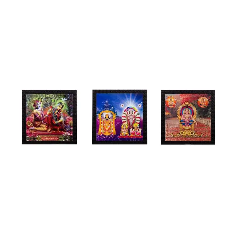 Set of 3 religious satin matt texture uv art painting