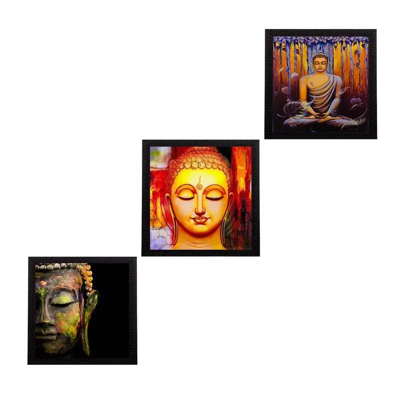 Set of 3 lord buddha paper painting