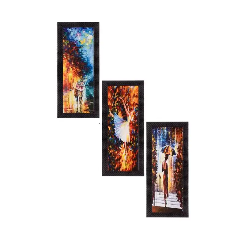 Set of 3 beautiful loving couple satin matt texture uv art painting