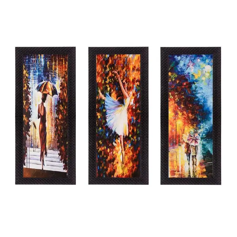 Set of 3 couple love moments satin matt texture uv art painting