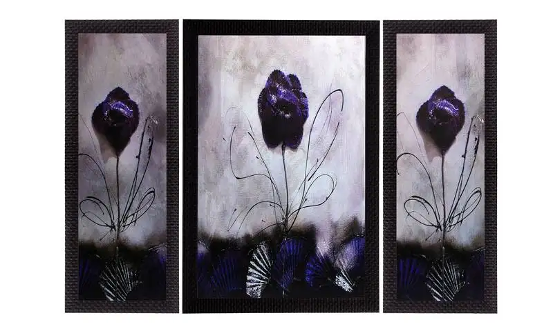 Set of 3 glossy purple satin matt texture uv art painting