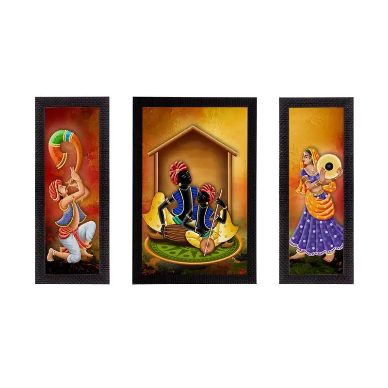 Set of 3 musician satin matt texture uv art painting