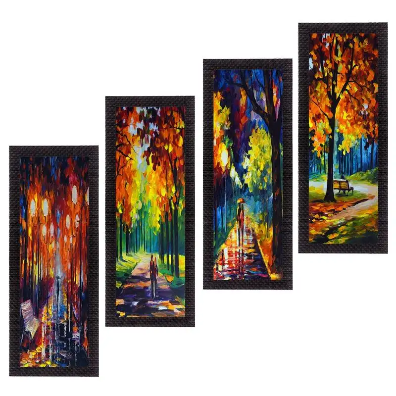 Set of 4 loving couple moments satin matt texture uv art painting