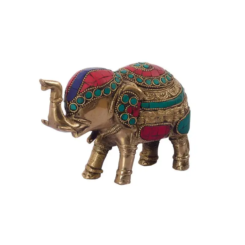 Stone studded brass elephant