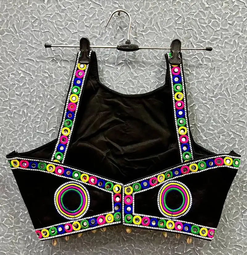 Black mirror work navratri blouse