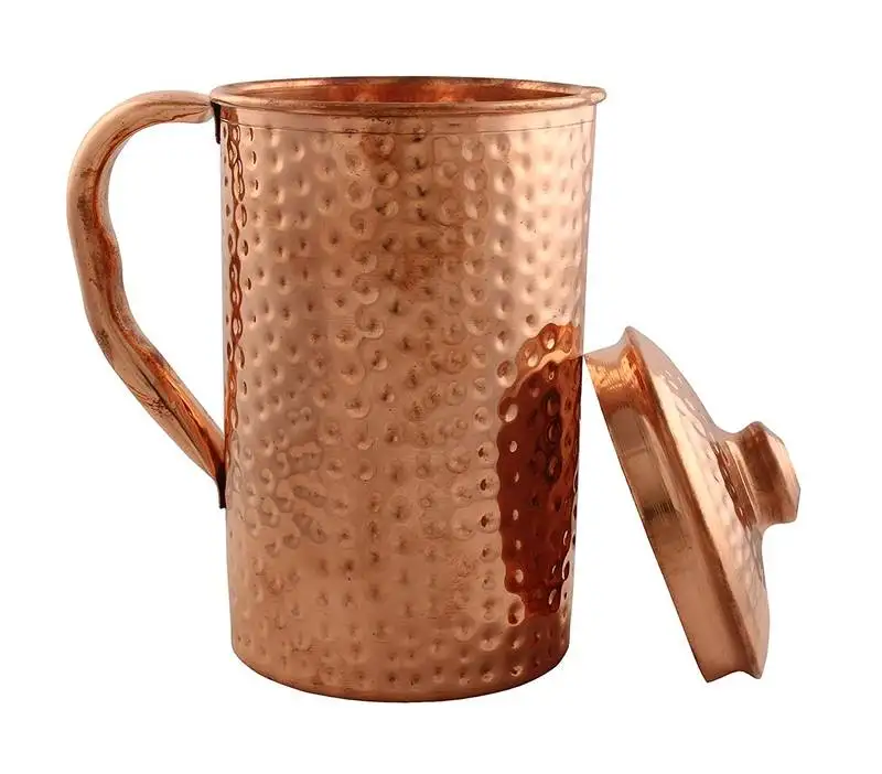 Hammered copper jug pitcher for regular use of drinking water, yoga & health benefits, 1700 ml