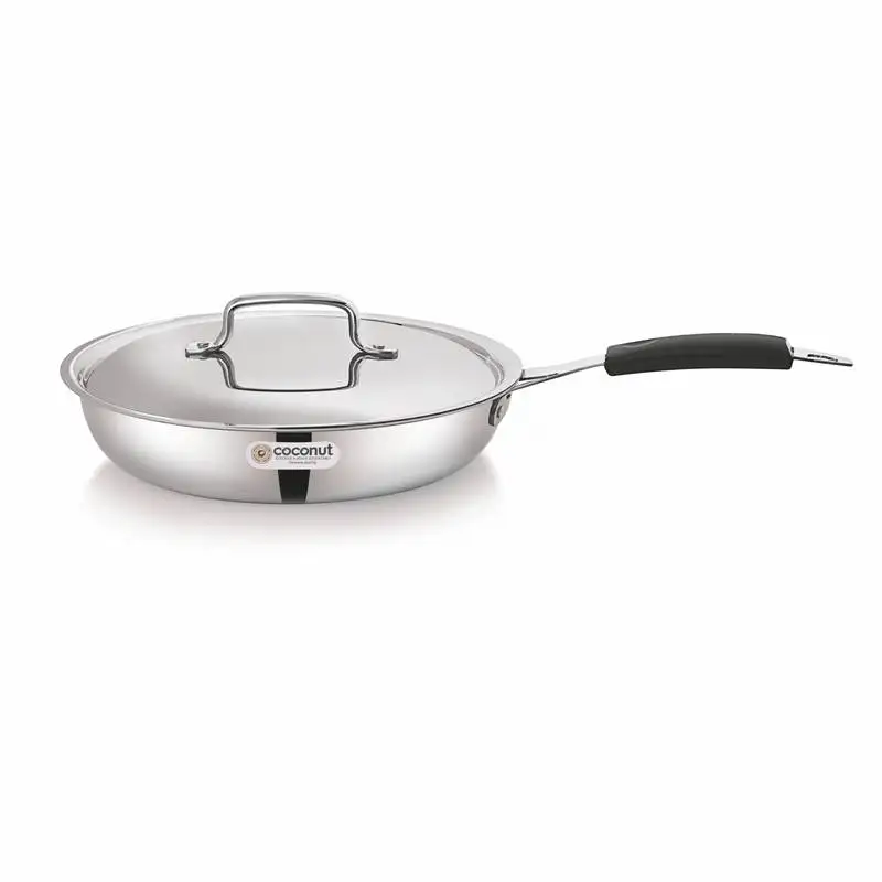 Coconut stainless steel fusion series triply fry pan with stainless steel lid - 22 cm