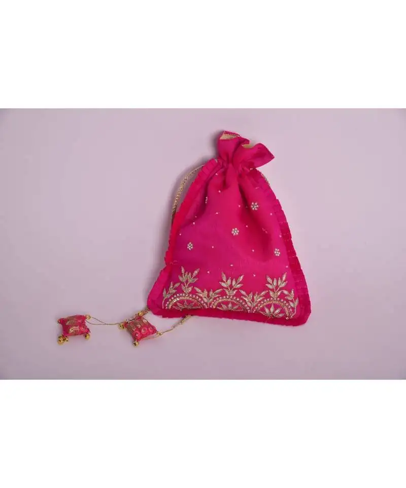 Pink paisley potli