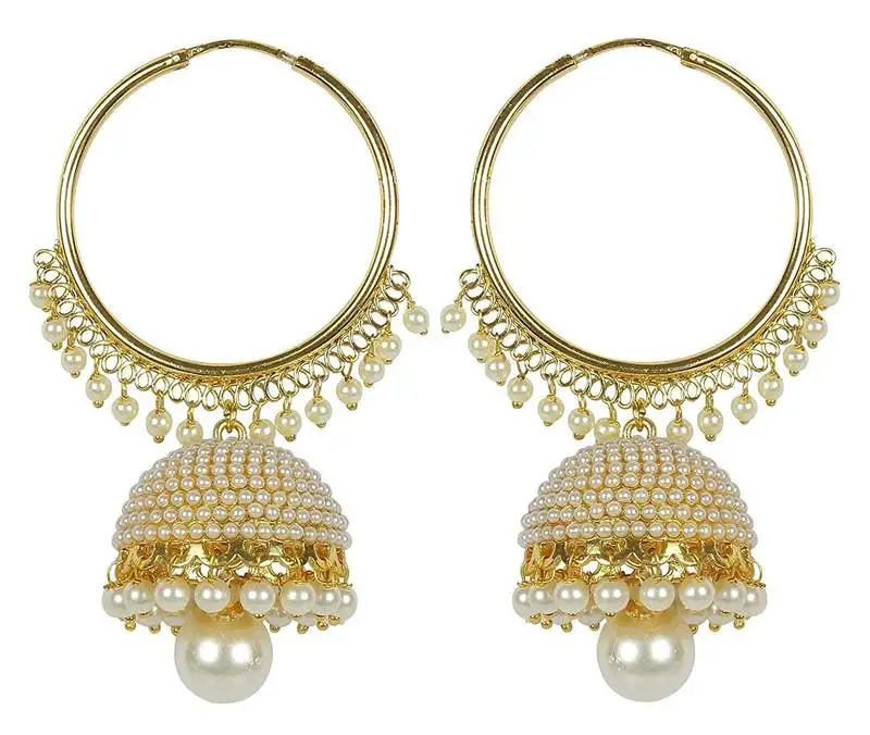 Chandbali pearl jhumki earrings for women e2549w
