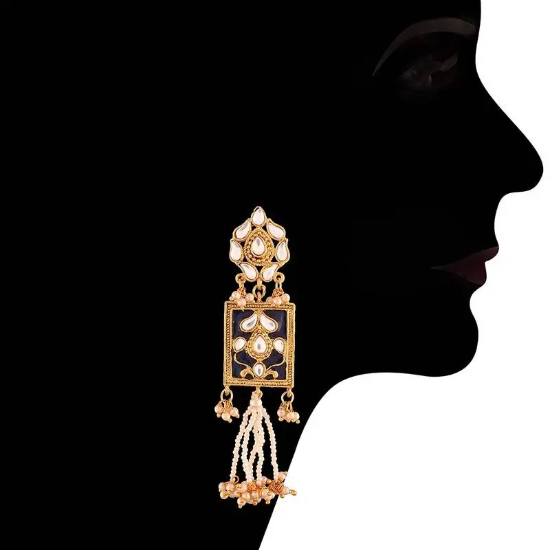 Traditional padmavati pearl & kundan earrings for women