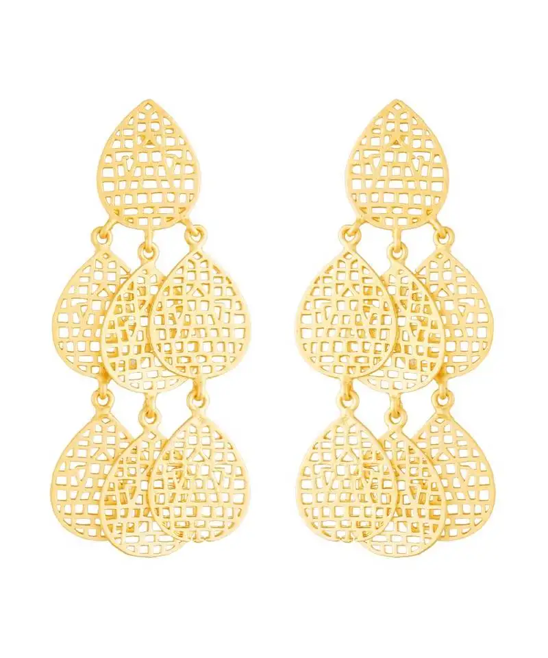 Gold plated matte finish earrings for women