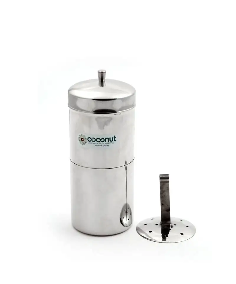 Coconut stainless steel coffee filter - 150 ml - 2 cups - south indian drip coffee maker