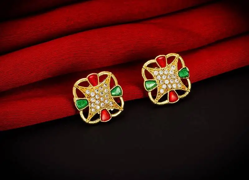 Antique gold plated alloy earrings