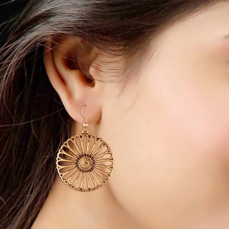 Oxidized silver chandbali earrings for women