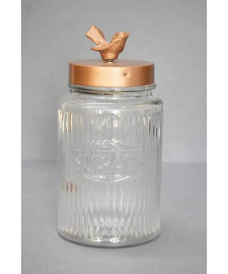 Bird lid glass jar