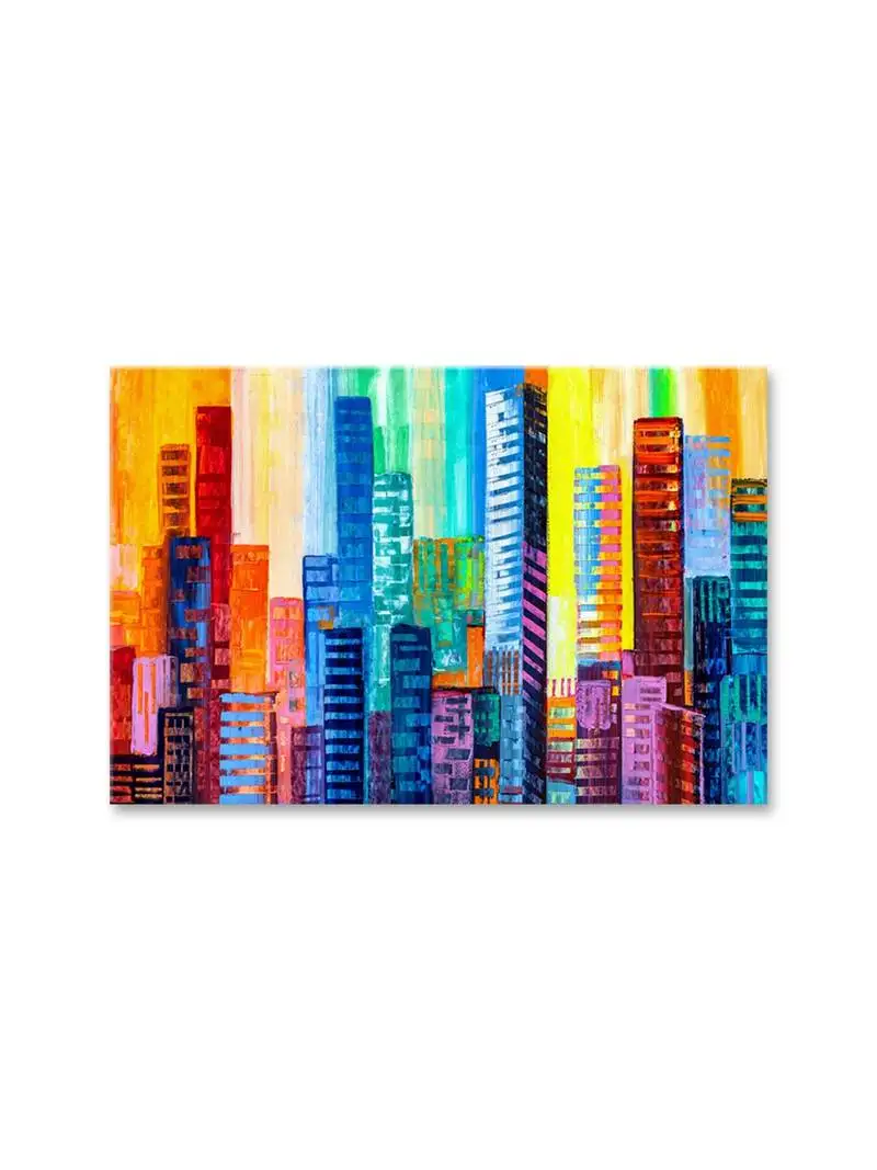 999store beautiful building art framed canvas painting (cnvas24x36 inch Multi)