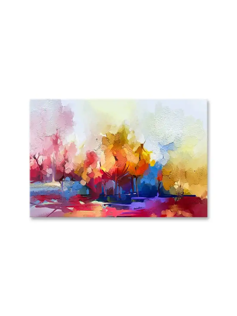 999store beautiful abstract tree multi color framed canvas painting (cnvas24x36 inch Multi)