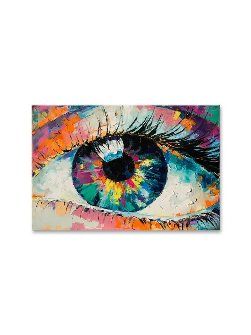 999store beautiful eys multi color framed canvas painting (cnvas24x36 inch Multi)