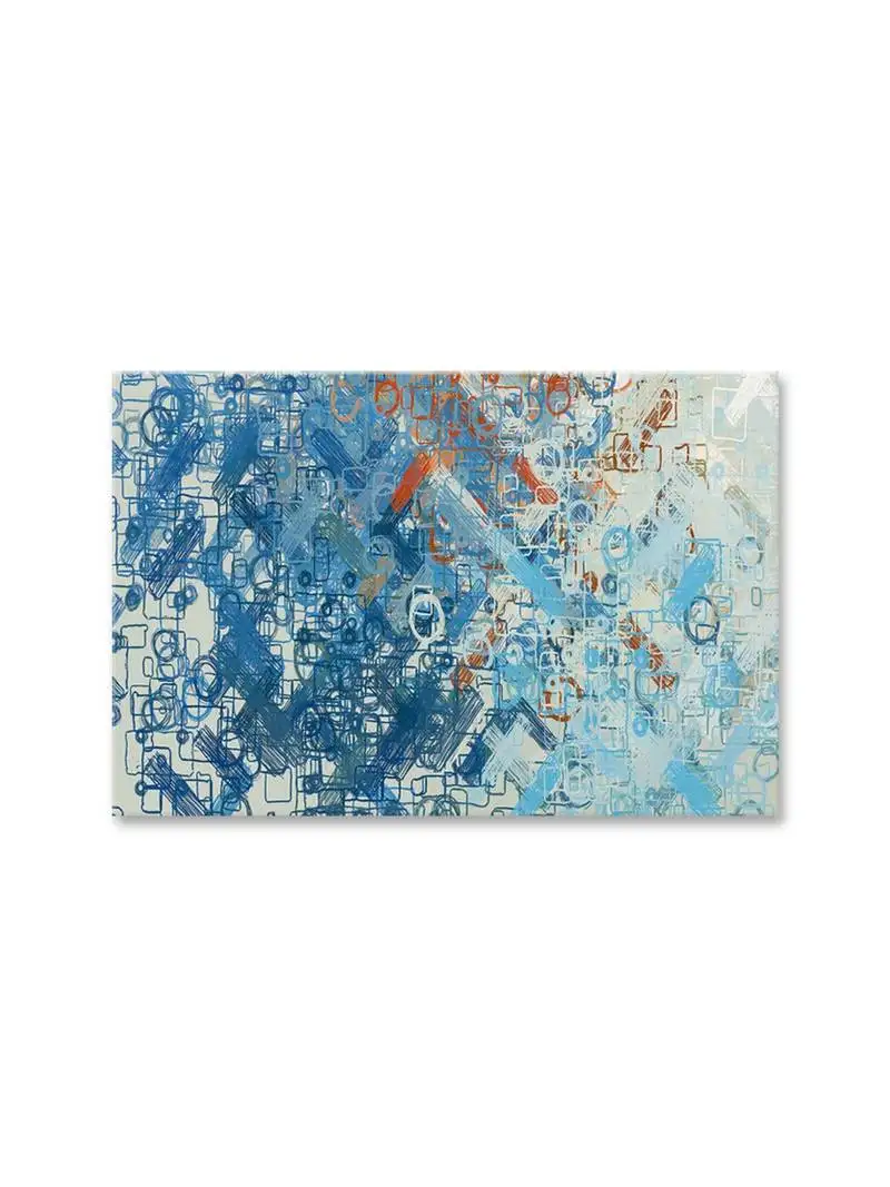 999store abstract morden art white and blue color framed canvas painting (cnvas24x36 inch Blue)