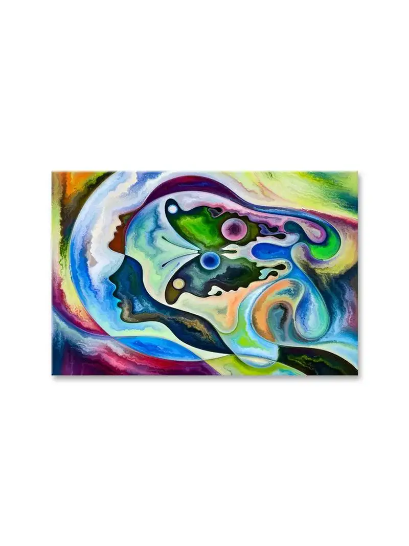 999store butterfly and lay face morden art framed canvas painting (cnvas24x36 inch Multi)
