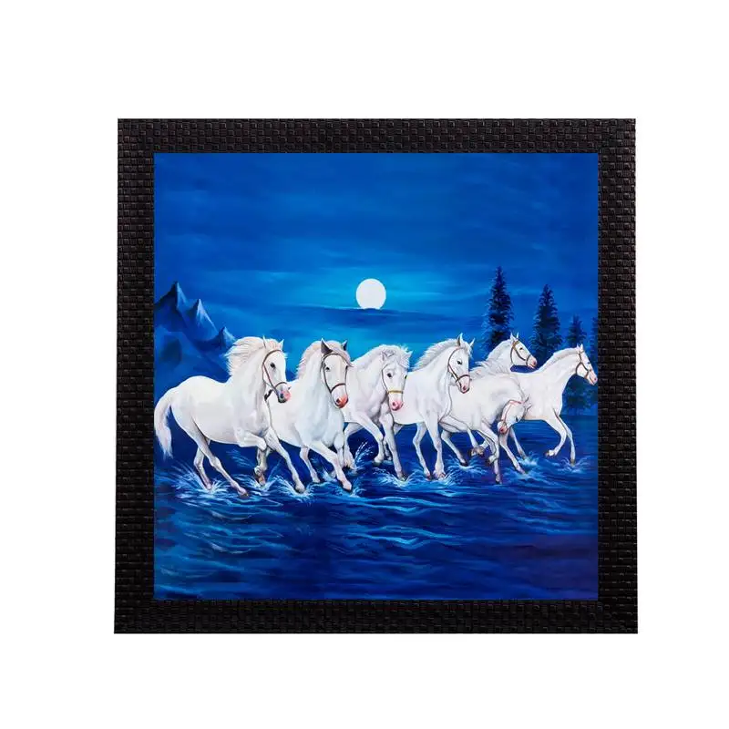 7 running lucky horses design satin matt texture uv art painting