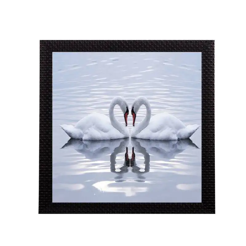 Beautiful swan matt textured uv art painting