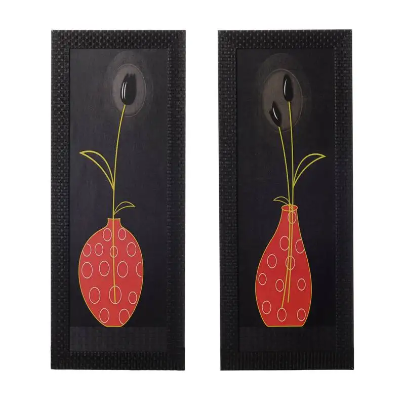 Set of 2 floral pot satin matt texture uv art painting