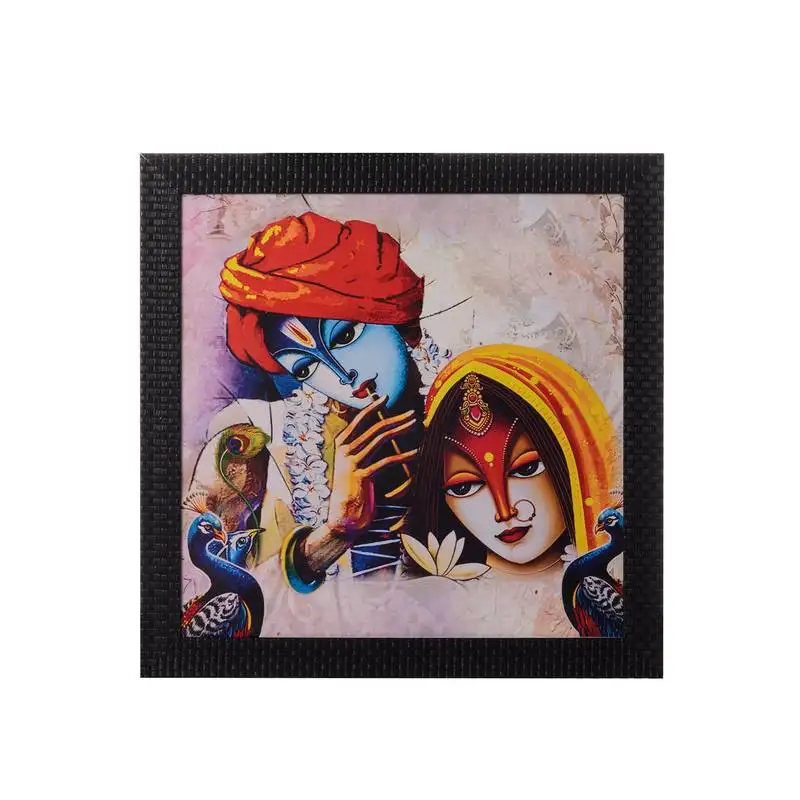 Radha krishna satin matt texture uv art painting