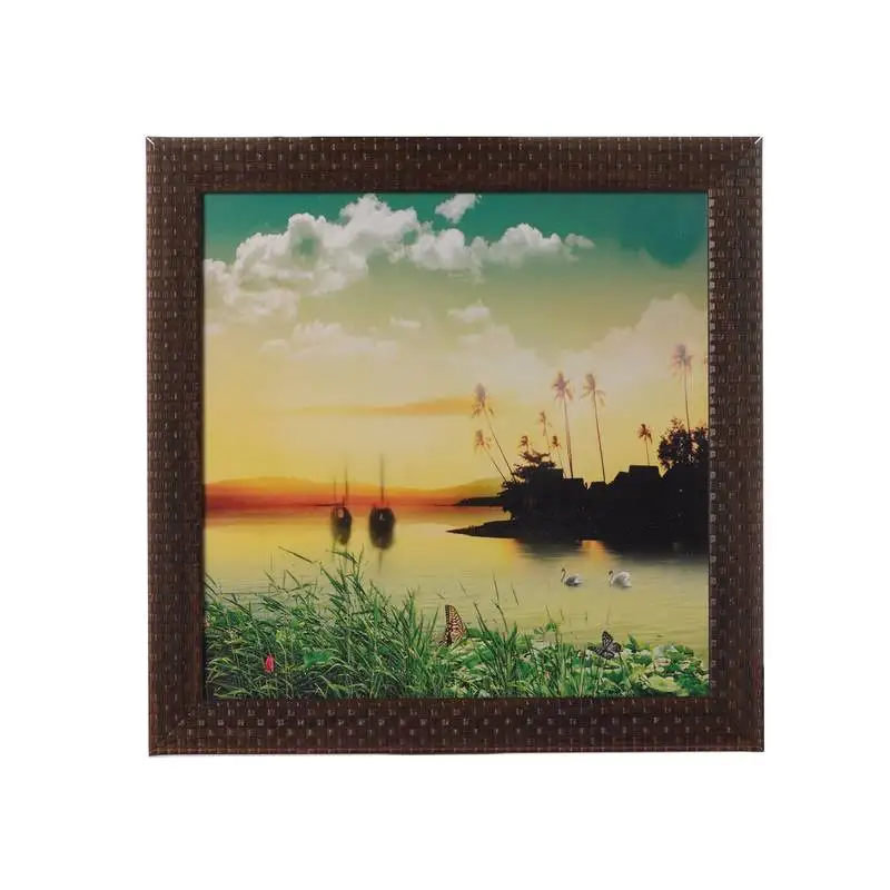 Morning lake view satin matt texture uv art painting