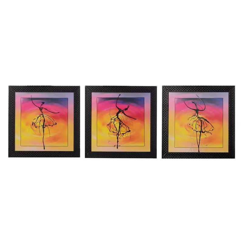 Set of 3 dancing girl pose satin matt texture uv art painting