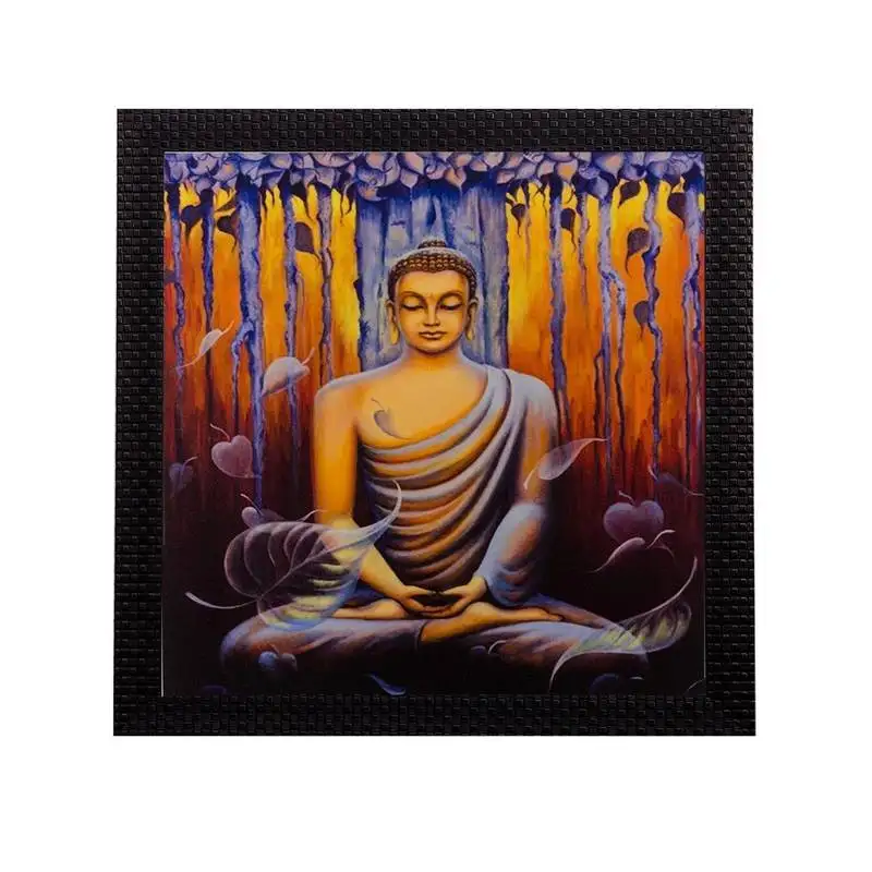 Meditating buddha matt textured uv art painting