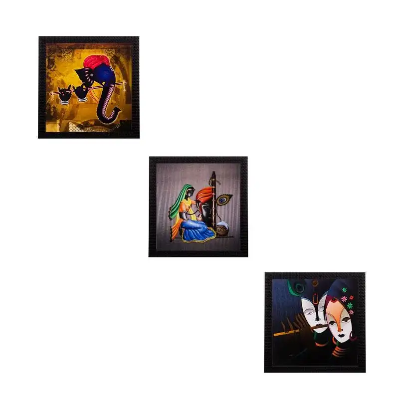 Set of 3 spritual matt textured uv art painting