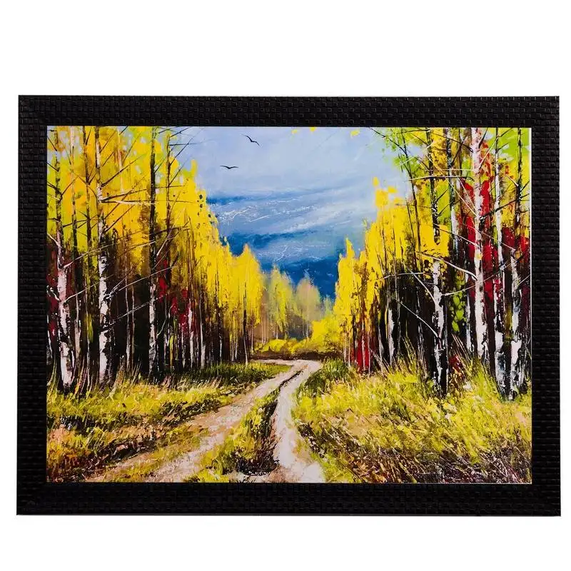 Scenary view matt textured uv art painting